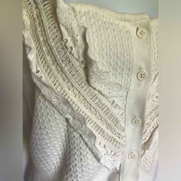 Anthropologie by Pilcro Lace Strap Rib Sweater Tank Top Ivory Size XS NWOT - Picture 9 of 13